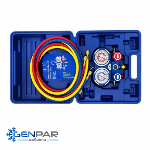 Manifold Seti 90 cm Hortumlu Çantalı R134a, R22, R410A